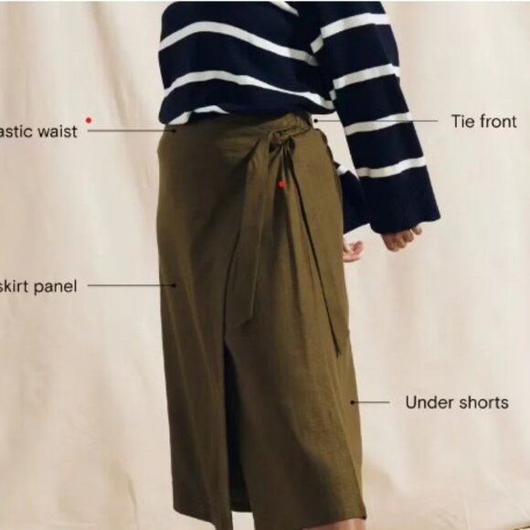 NWT  Linen Wrap Culottes  Slotted for donation on 6/30 so buy it now! - Picture 2 of 5